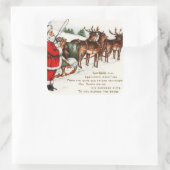 サンタとトナカイのビンテージクリスマスステッカー スクエアシール (バッグ)