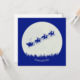 サンタとトナカイのフラットデザインのクリスマスカード カード