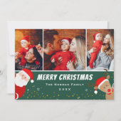 サンタとトナカイのメリークリスマス3写真 シーズンカード (正面)