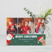 サンタとトナカイのメリークリスマス3写真 シーズンカード (スタンド正面)