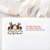 サンタとトナカイの信じ差出人住所ラベル ラベル (インサイチュ)