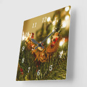 サンタとトナカイの壁時計 スクエア壁時計 (傾斜)