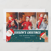 サンタとトナカイの季節の挨拶3写真 シーズンカード (正面)