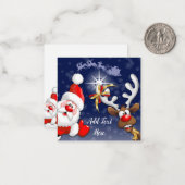 サンタとトナカイの楽しいクリスマス ハッピーカートゥーン ノートカード (正面/裏面インサイチュ)