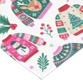 サンタとトナカイの醜いクリスマスセーター ショートテーブルランナー (コーナー)