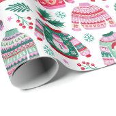 サンタとトナカイの醜いクリスマスセーター ラッピングペーパー (ロールコーナー)