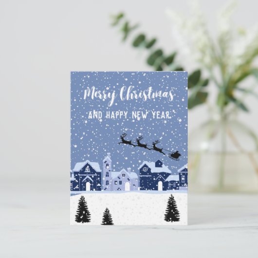 サンタとトナカイの青い雪 シーズンポストカード (スタンド正面)