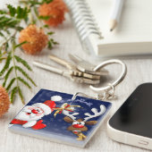 サンタとトナカイメリーのクリスマスハッピーアニメ キーホルダー (正面右)