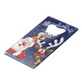 サンタとトナカイメリーのクリスマスハッピーアニメ クレジットカード栓抜き (正面アングル)