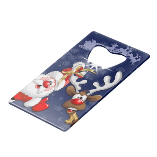 サンタとトナカイメリーのクリスマスハッピーアニメ クレジットカード栓抜き (裏面アングル)