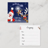 サンタとトナカイメリーのクリスマスハッピーアニメ スクエア名刺 (正面/裏面)