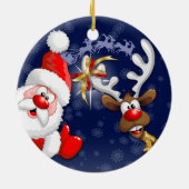 サンタとトナカイメリーのクリスマスハッピーアニメ セラミックオーナメント (裏面)