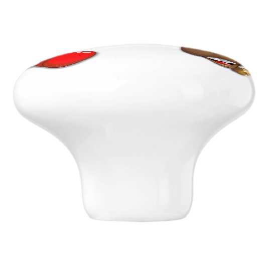 サンタとトナカイメリーのクリスマスハッピーアニメ セラミックノブ (側面)