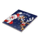 サンタとトナカイメリーのクリスマスハッピーアニメ タイル (側面)