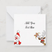 サンタとトナカイメリーのクリスマスハッピーアニメ ノートカード (裏面)