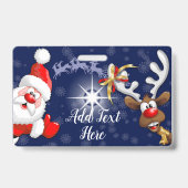 サンタとトナカイメリーのクリスマスハッピーアニメ バッジ (裏面)