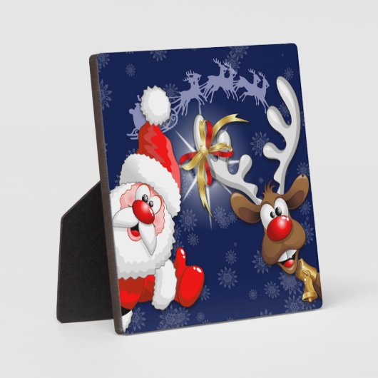 サンタとトナカイメリーのクリスマスハッピーアニメ フォトプラーク (正面)
