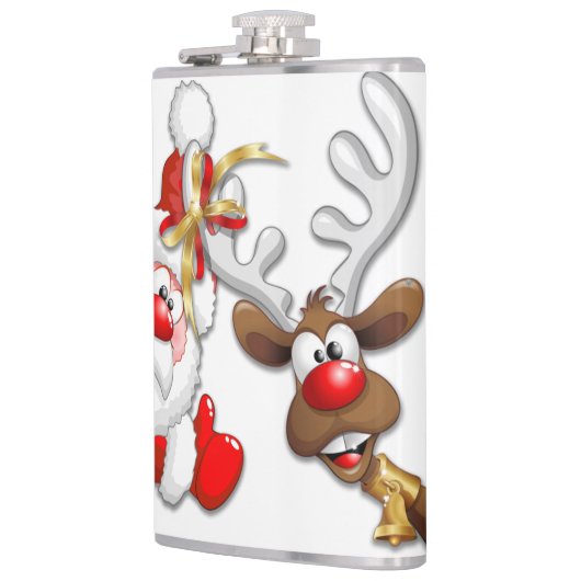 サンタとトナカイメリーのクリスマスハッピーアニメ フラスク (左)