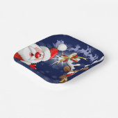 サンタとトナカイメリーのクリスマスハッピーアニメ ペーパープレート (傾斜あり)