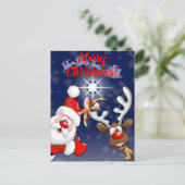 サンタとトナカイメリーのクリスマスハッピーアニメ ポストカード (スタンド正面)