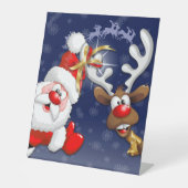 サンタとトナカイメリーのクリスマスハッピーアニメ 台座サイン (正面)