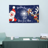 サンタとトナカイメリーのクリスマスハッピーアニメ 横断幕 (トレードショー)