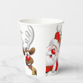 サンタとトナカイメリーのクリスマスハッピーアニメ 紙コップ (左)