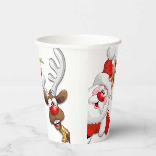 サンタとトナカイメリーのクリスマスハッピーアニメ 紙コップ (右)