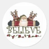 サンタとトナカイ信じア ラウンドシール (正面)