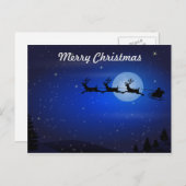 サンタとトナカイ飛んでいるの夜 シーズンポストカード (正面/裏面)