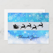サンタとトナカイ飛んでいるアのクリスマス感謝してい ポストカード (正面/裏面)