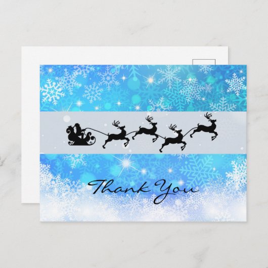 サンタとトナカイ飛んでいるアのクリスマス感謝してい ポストカード (正面/裏面)