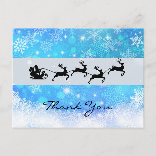 サンタとトナカイ飛んでいるアのクリスマス感謝してい ポストカード (正面)