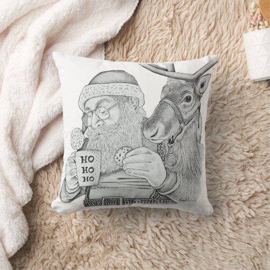 サンタとトナカイ クッション (ブランケット)