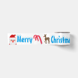 サンタとトナカイ クリスマス 76mm サテンリボン