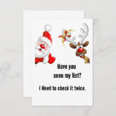 サンタとトナカイ サンキューカード (正面/裏面)