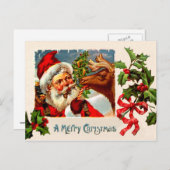 サンタとトナカイ シーズンポストカード (正面/裏面)