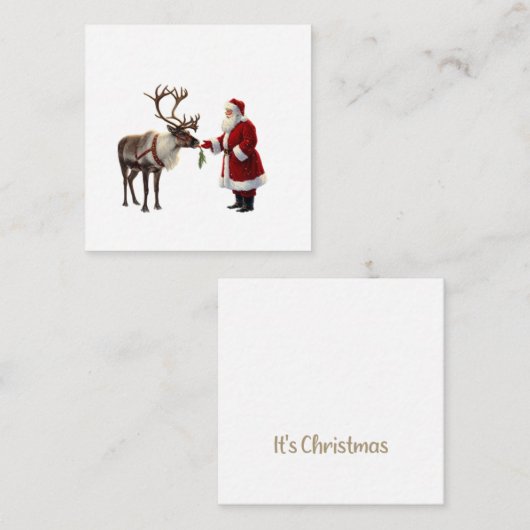 サンタとトナカイ ノートカード (正面/裏面)