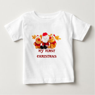 サンタとトナカイ ベビーTシャツ