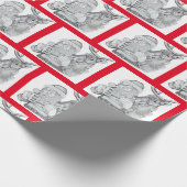 サンタとトナカイ ラッピングペーパー (角)