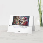 サンタとトナカイ、雪の森、クリスマスツリー1 シーズンカード (裏面)
