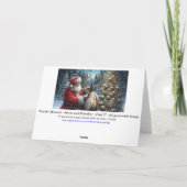 サンタとトナカイ、雪の森、クリスマスツリー２ シーズンカード (裏面)