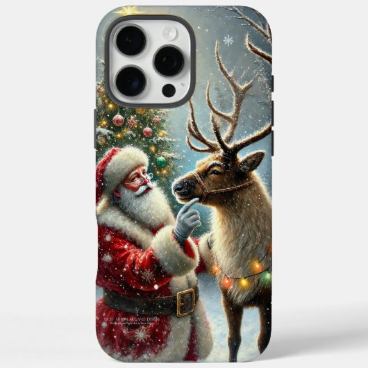 サンタとトナカイ、雪の森、クリスマスツリー8 Case-Mate iPhoneケース (裏面)