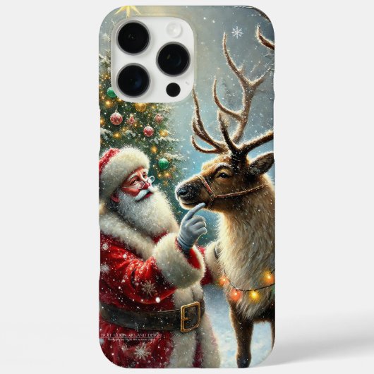 サンタとトナカイ、雪の森、クリスマスツリー8 Case-Mate iPhoneケース (裏面)