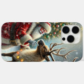 サンタとトナカイ、雪の森、クリスマスツリー8 Case-Mate iPhoneケース (裏面 (横))