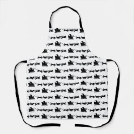 サンタとドッグスリーで北極リノプリント エプロン