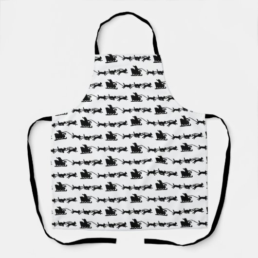 サンタとドッグスリーで北極リノプリント エプロン (正面)