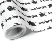 サンタとドッグスリーで北極リノプリント ラッピングペーパー (ロールコーナー)