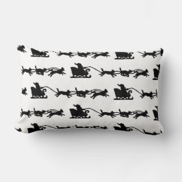 サンタとドッグスリーで北極リノプリント ランバークッション