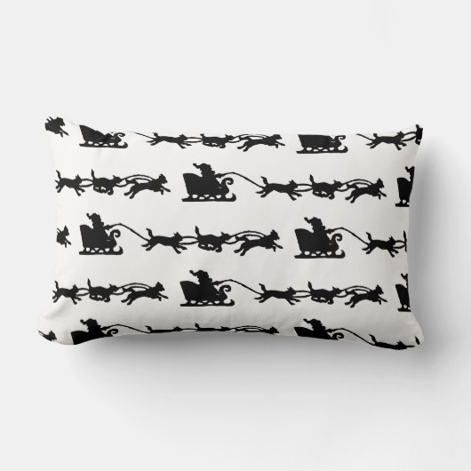 サンタとドッグスリーで北極リノプリント ランバークッション (正面)